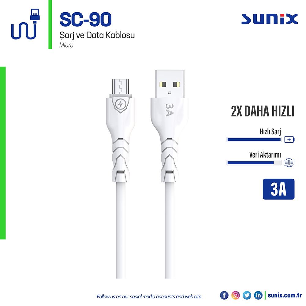 SUNİX SC90 MİCRO KABLO 3A