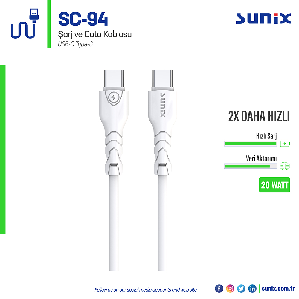 SUNİX SC94 TYPE-C TO TYPE-C