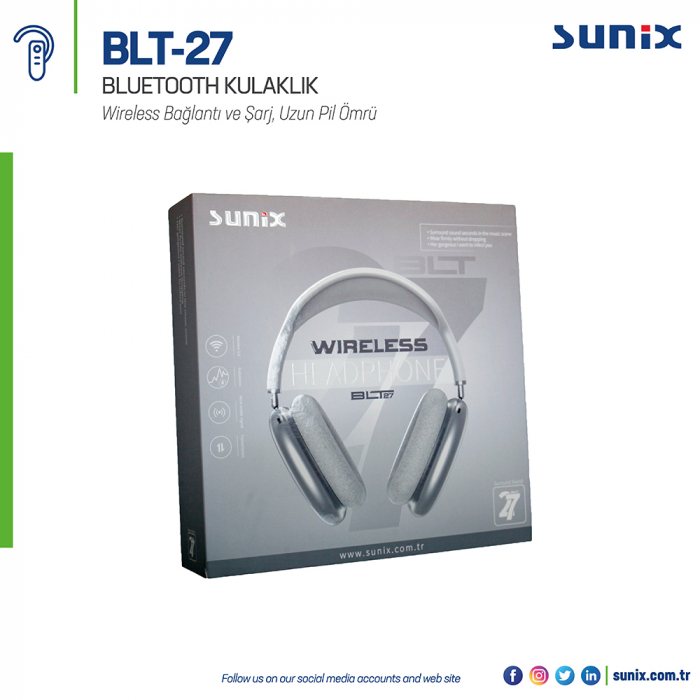 SUNİX BLT27 BLUETOOTH KULAKLIK BLACK