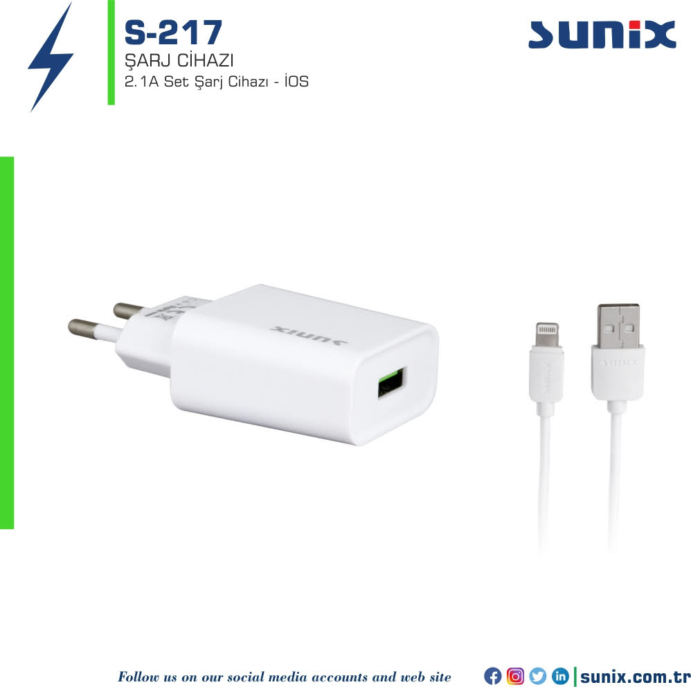 SUNİX S217 IPHONE SET ŞARJ