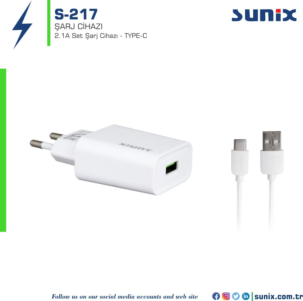 SUNİX S217 TYPE-C SET ŞARJ